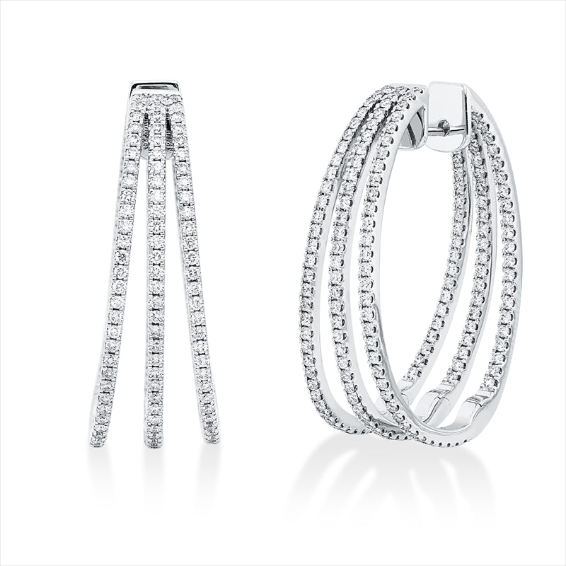 Creolen 18 kt WG, 330 Brill. 1,94 ct, TW-pi