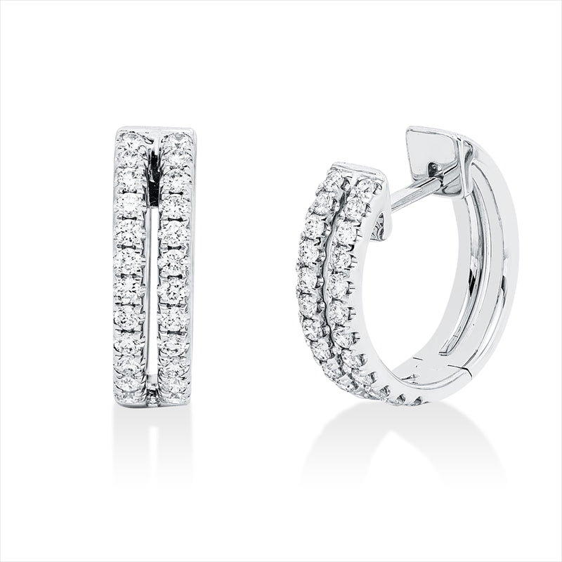 Creolen 18 kt WG, 48 Brill. 0,53 ct, TW-si