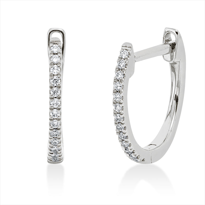 Creolen 18 kt WG, 26 Brill. 0,06 ct, TW-si