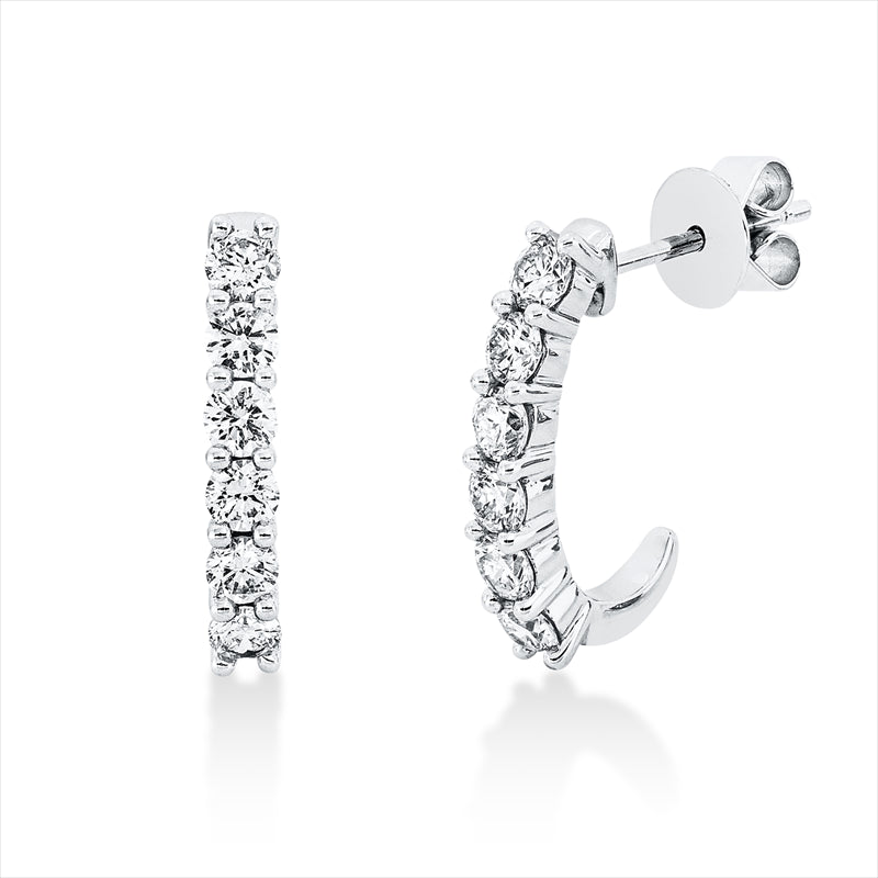 Ohrstecker 18 kt WG, 12 Brill. 0,77 ct, TW-si