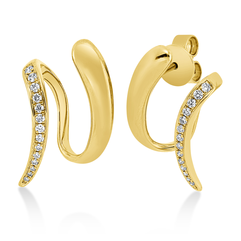 Ohrstecker 18 kt GG, 6 Brill. 0,06 ct, TW-si, 22 Brill. 0,11 ct, TW-si