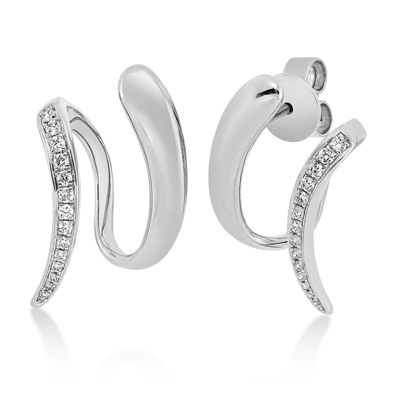 Ohrstecker 18 kt WG, 6 Brill. 0,06 ct, TW-si, 22 Brill. 0,12 ct, TW-si
