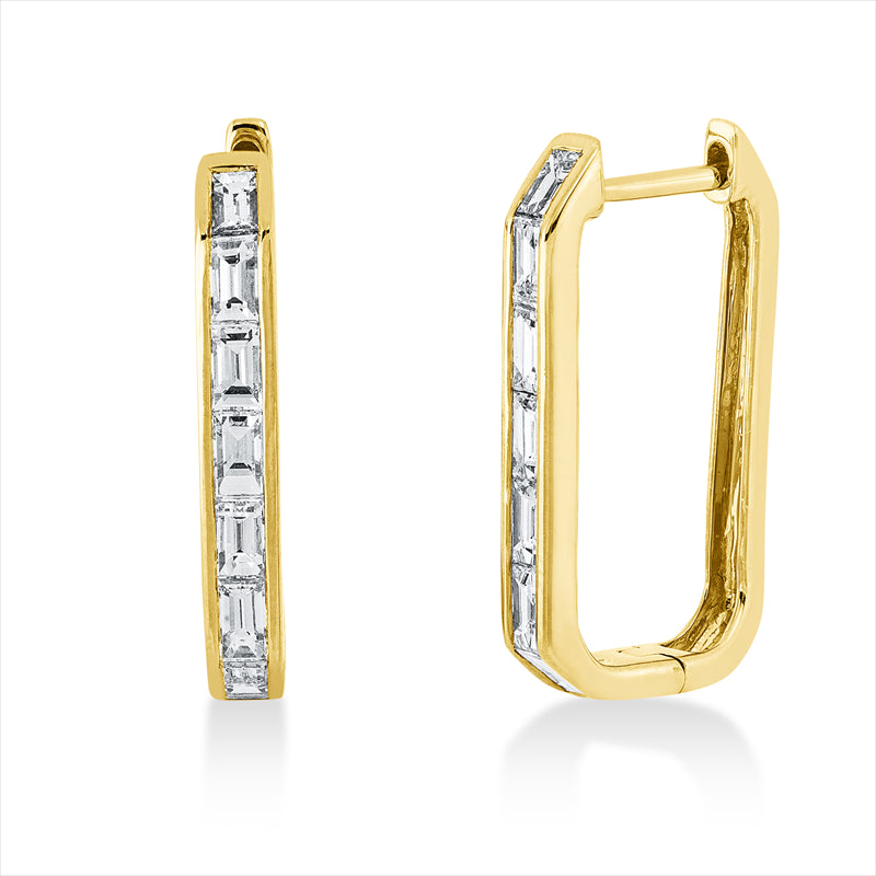 Creolen 18 kt GG, 14 Bag. 0,95 ct, TW-si