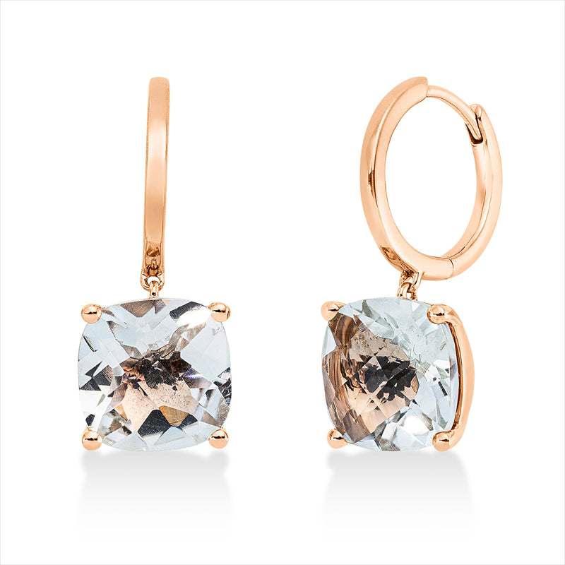 Ohrschmuck 18 kt RG, 2 Amethyste 7,22 ct grün