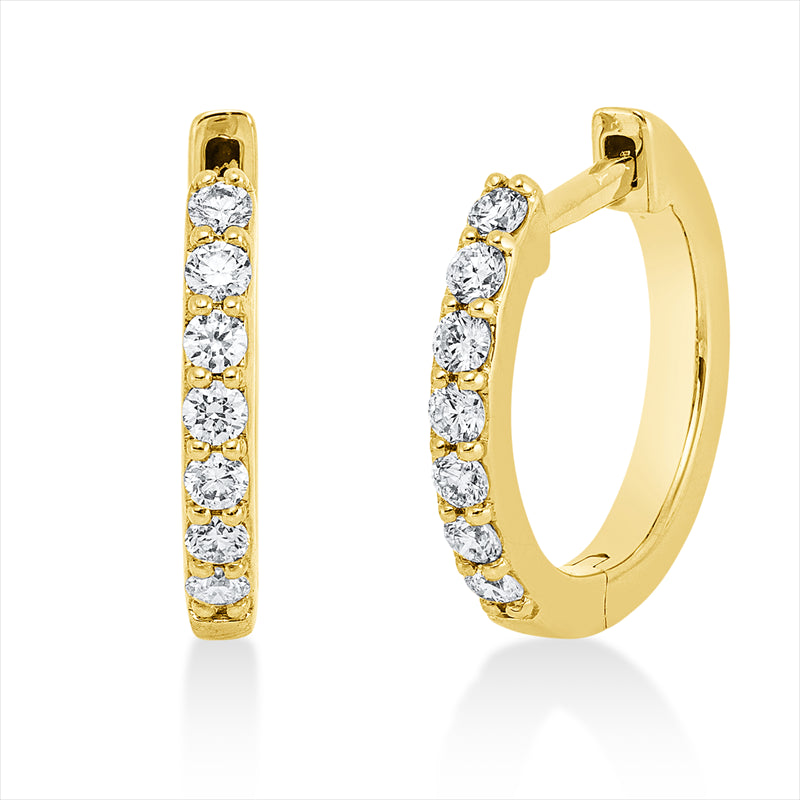 Creolen 18 kt GG, 14 Brill. 0,24 ct, TW-si