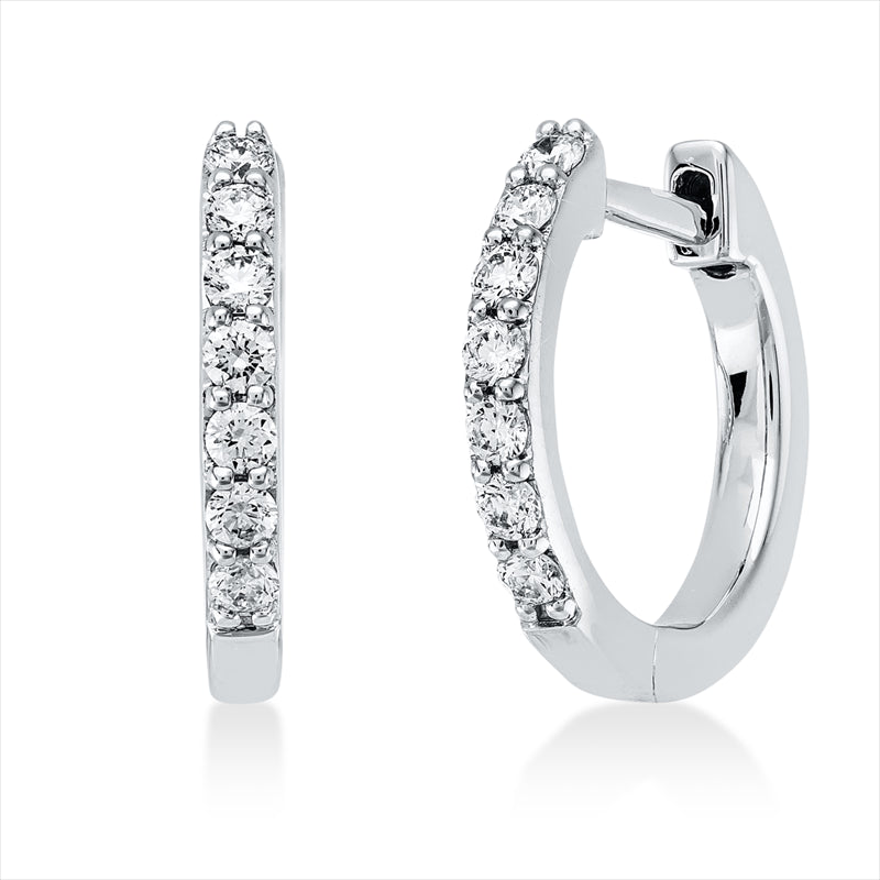 Creolen 18 kt WG, 14 Brill. 0,24 ct, TW-si