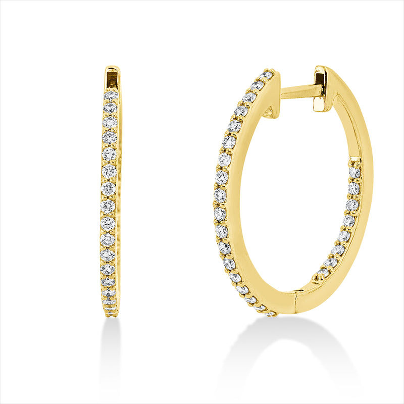 Creolen 18 kt GG, 52 Brill. 0,39 ct, TW-si