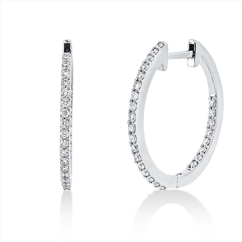 Creolen 18 kt WG, 52 Brill. 0,39 ct, TW-si