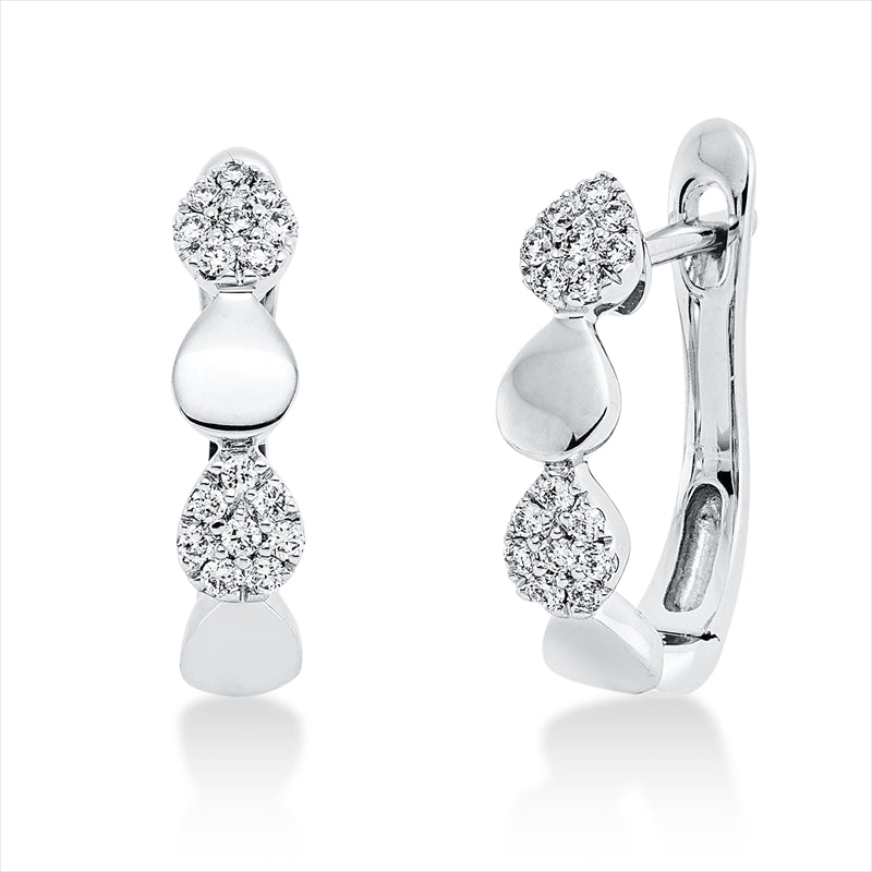 Creolen 18 kt WG, 32 Brill. 0,13 ct, TW-si