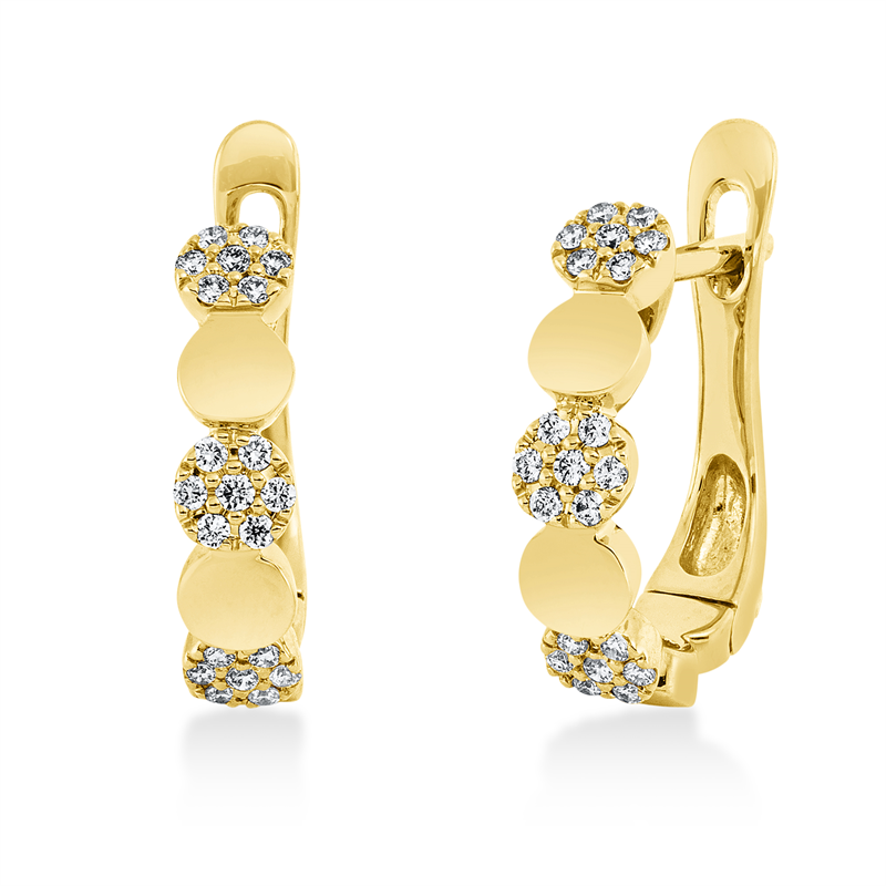 Creolen 18 kt GG, 42 Brill. 0,15 ct, TW-si