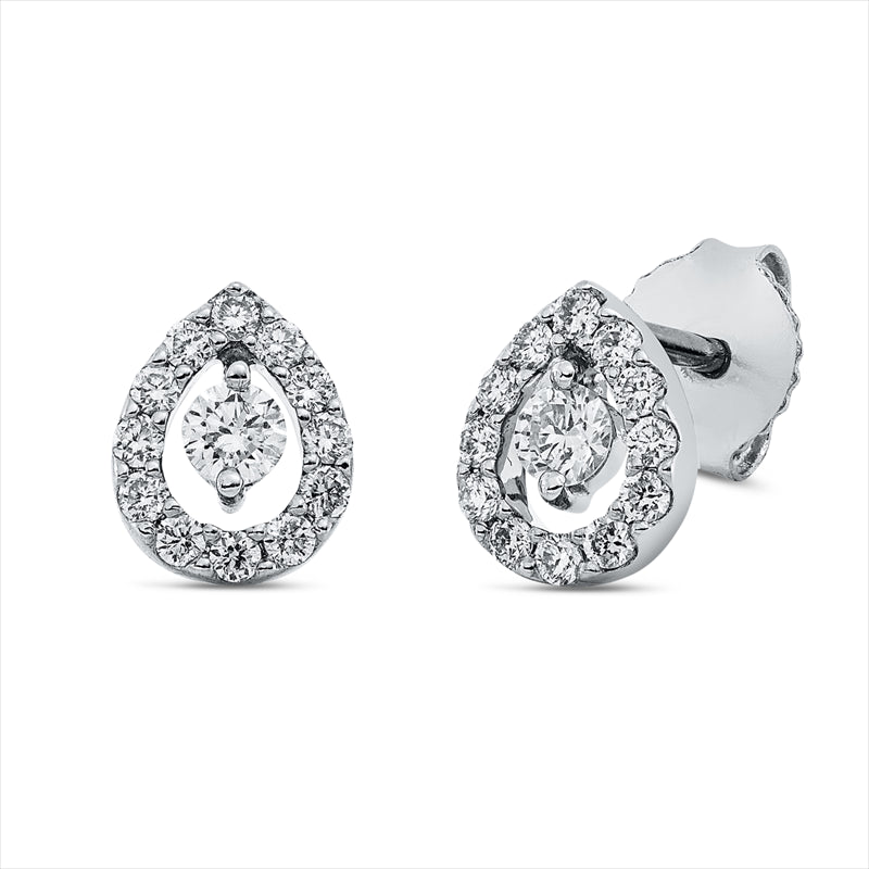 Ohrstecker 18 kt WG, 26 Brill. 0,31 ct, TW-si