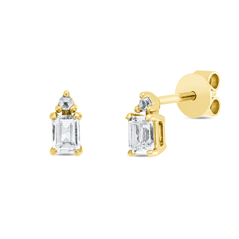 Ohrstecker 18 kt GG, 2 Amethyste 0,55 ct grün, 2 Amethyste 0,04 ct grün