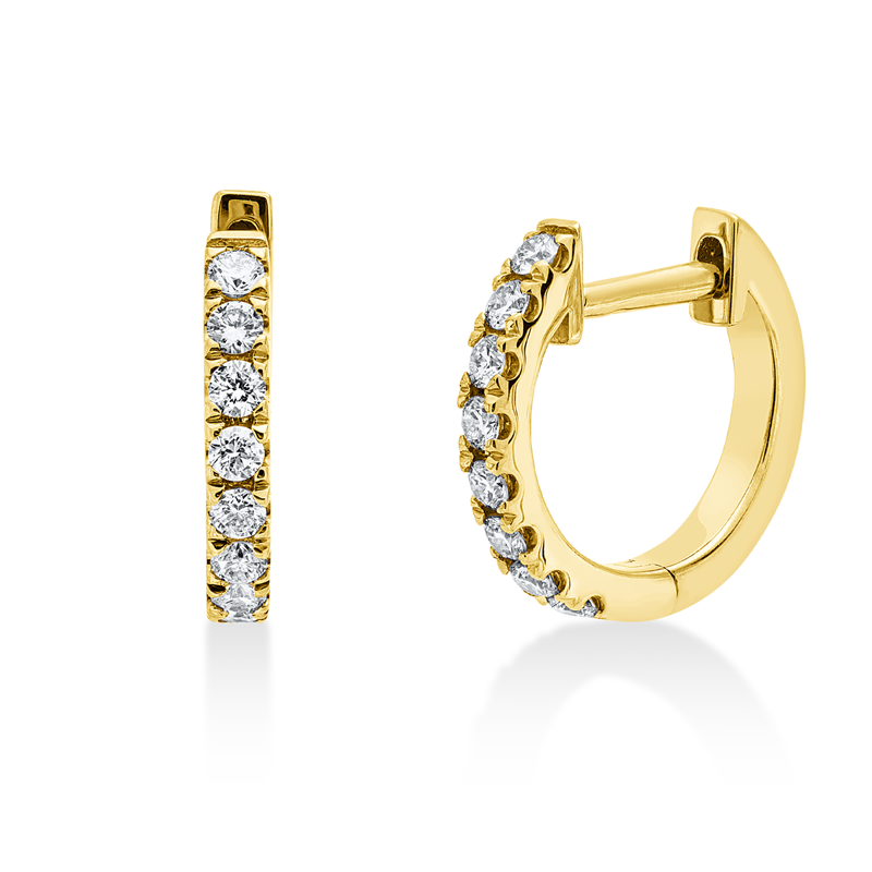 Creolen 18 kt GG, 26 Brill. 0,36 ct, W-si