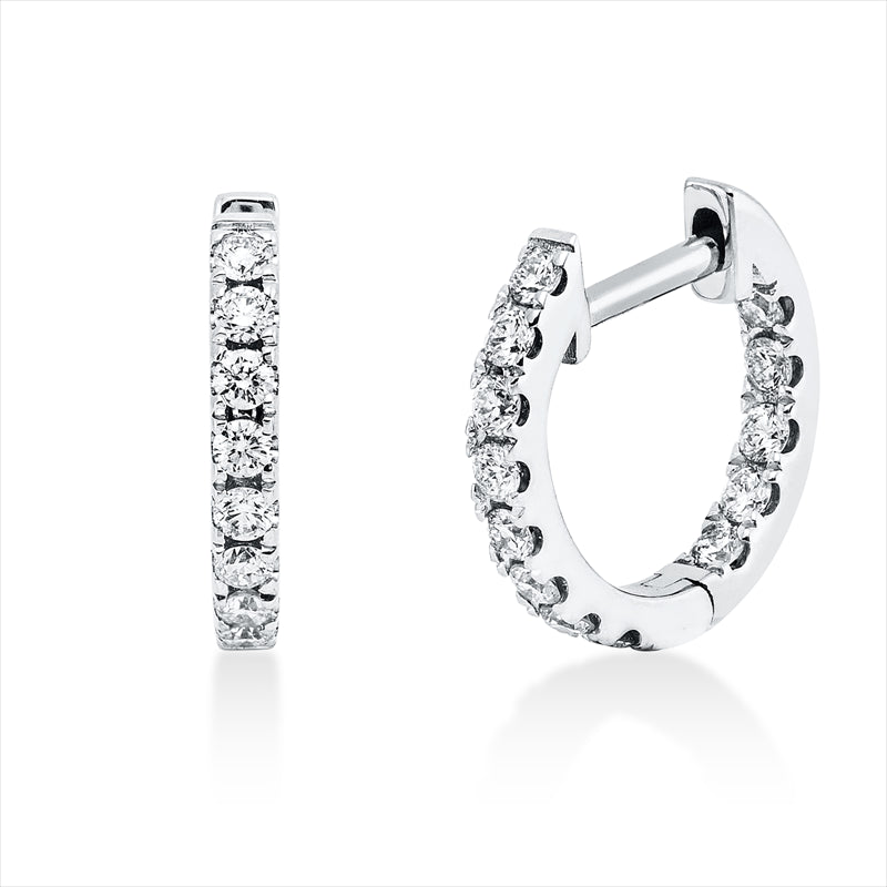 Creolen 18 kt WG, 26 Brill. 0,36 ct, W-si