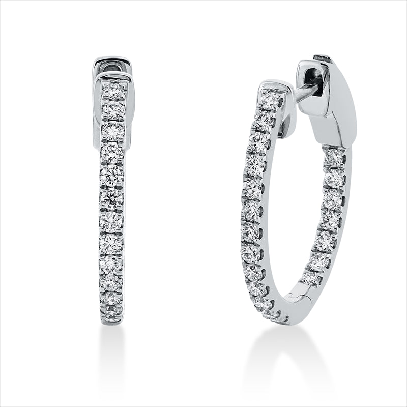Creolen 18 kt WG, 40 Brill. 0,46 ct, TW-si