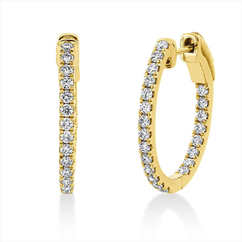 Creolen 18 kt GG, 44 Brill. 0,70 ct, TW-si