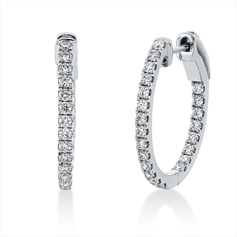 Creolen 18 kt WG, 44 Brill. 0,70 ct, TW-si