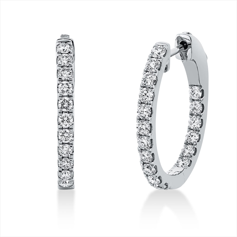 Creolen 18 kt WG, 34 Brill. 1,16 ct, TW-si