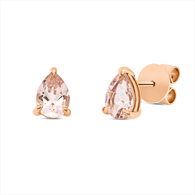 Ohrstecker 18 kt RG, 2 Morganit 1,26 ct rosa