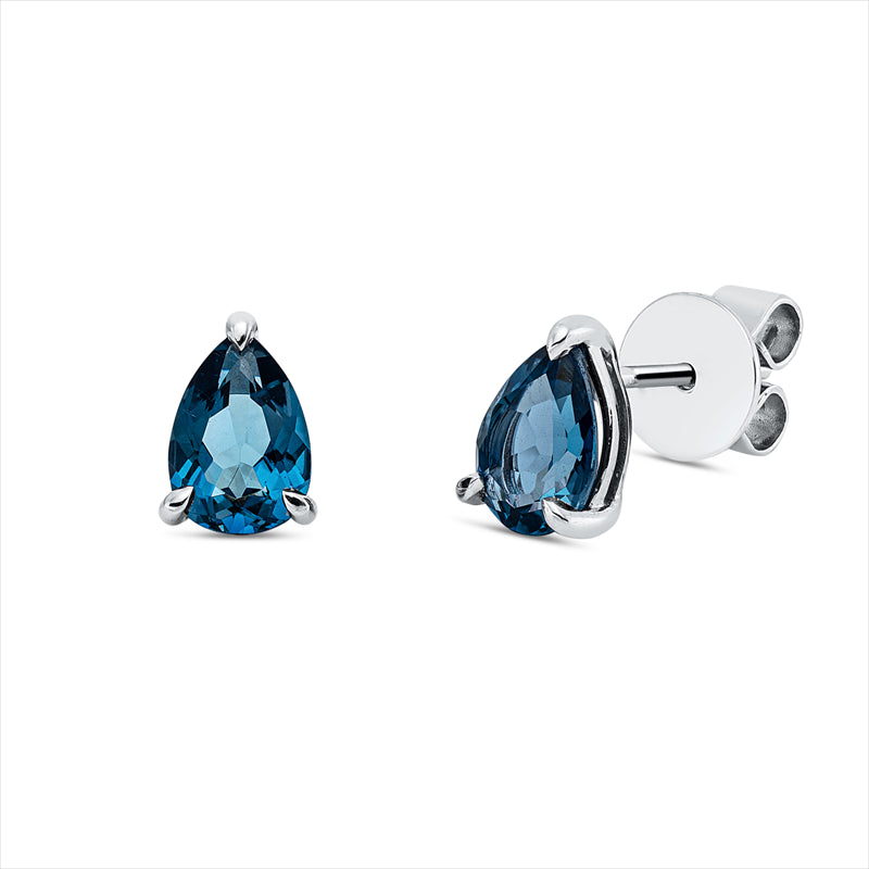 Ohrstecker 18 kt WG, 2 Topase 1,58 ct Lond. blue