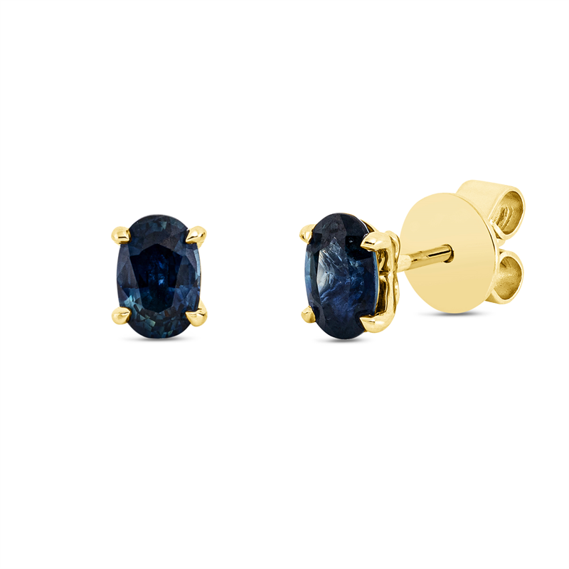 Ohrstecker 18 kt GG, 2 Saphire 1,15 ct blau