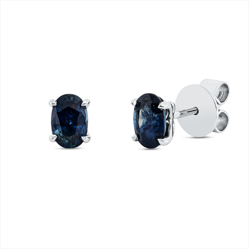 Ohrstecker 18 kt WG, 2 Saphire 1,29 ct blau