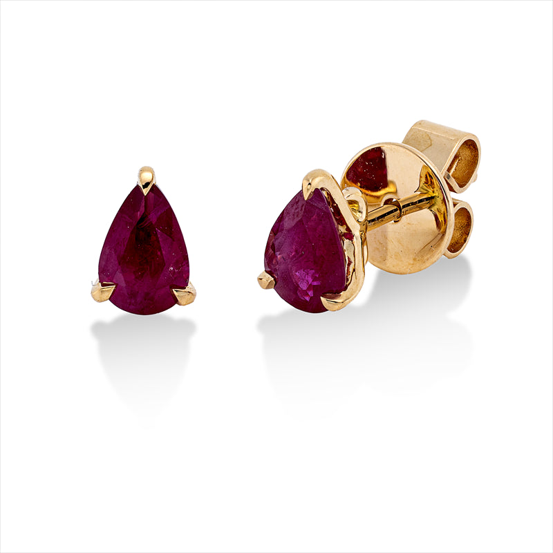 Ohrstecker 18 kt GG, 2 Rubine 0,87 ct rot