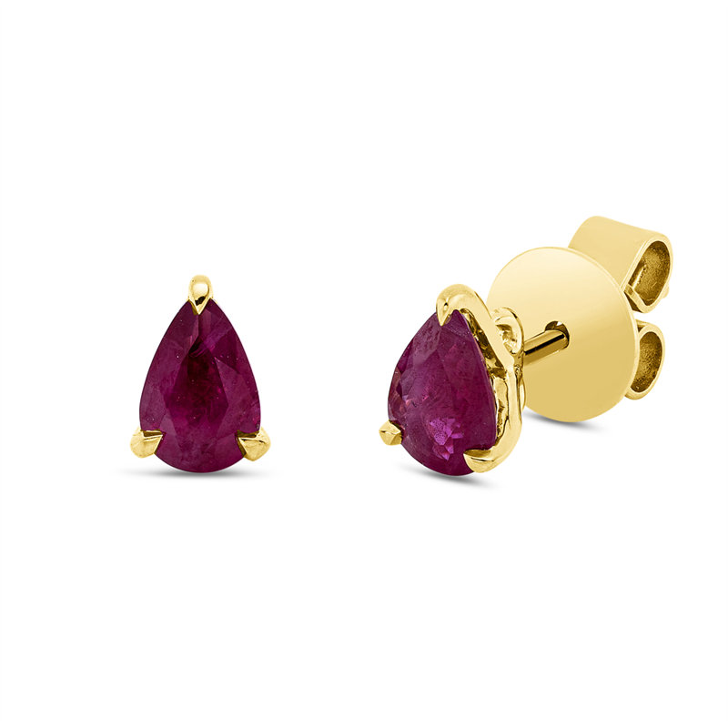 Ohrstecker 18 kt GG, 2 Rubine 0,87 ct rot