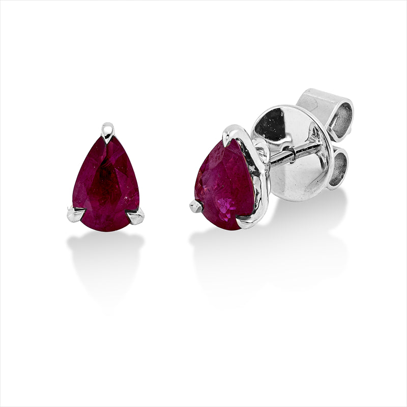 Ohrstecker 18 kt WG, 2 Rubine 0,78 ct rot