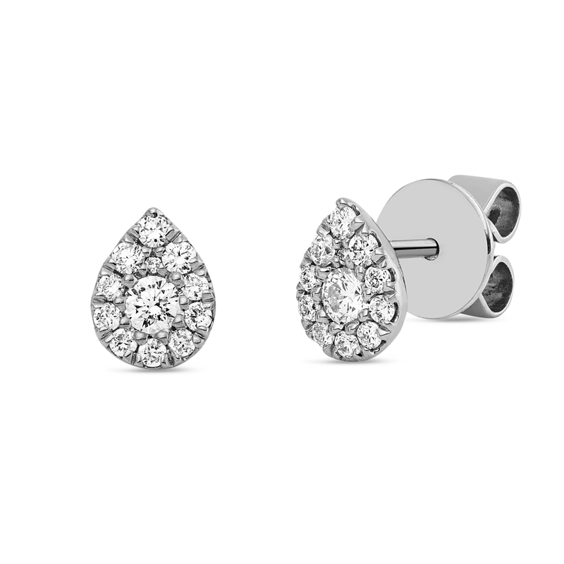 Ohrstecker 18 kt WG, 8 Brill. 0,18 ct, TW-si, 16 Brill. 0,10 ct, TW-si