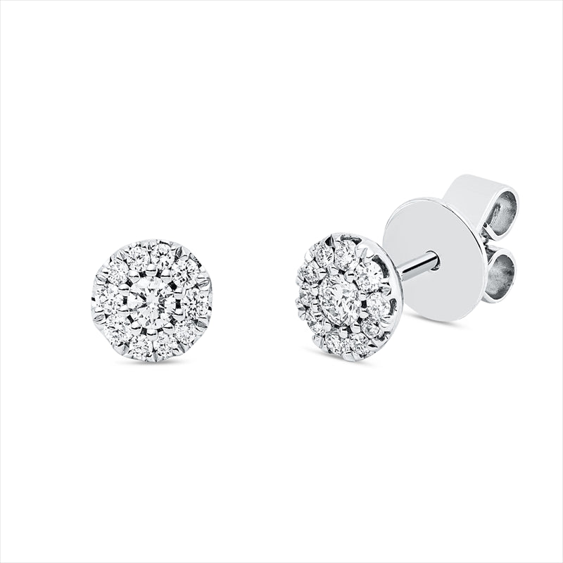 Ohrstecker 18 kt WG, 10 Brill. 0,20 ct, TW-si, 12 Brill. 0,08 ct, TW-si