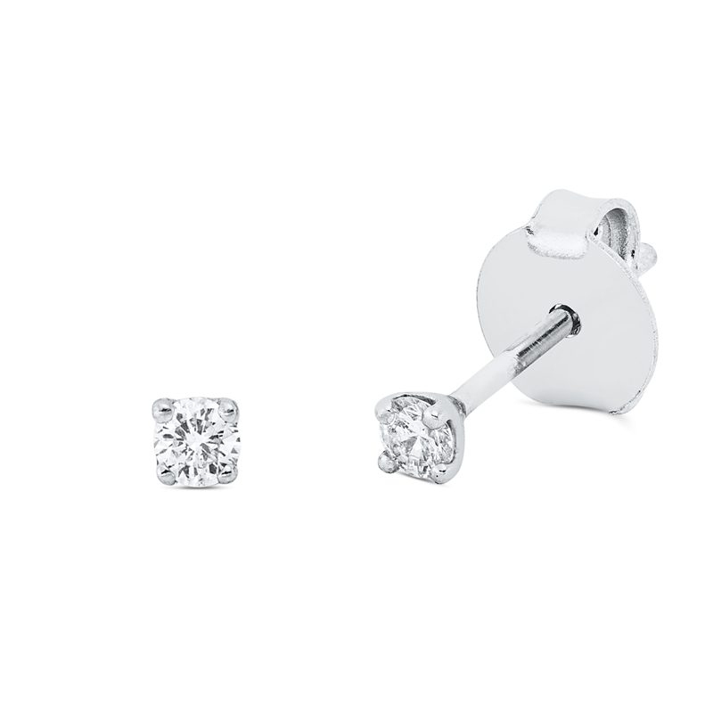 Ohrstecker 18 kt WG, 2 Brill. 0,10 ct, TW-si