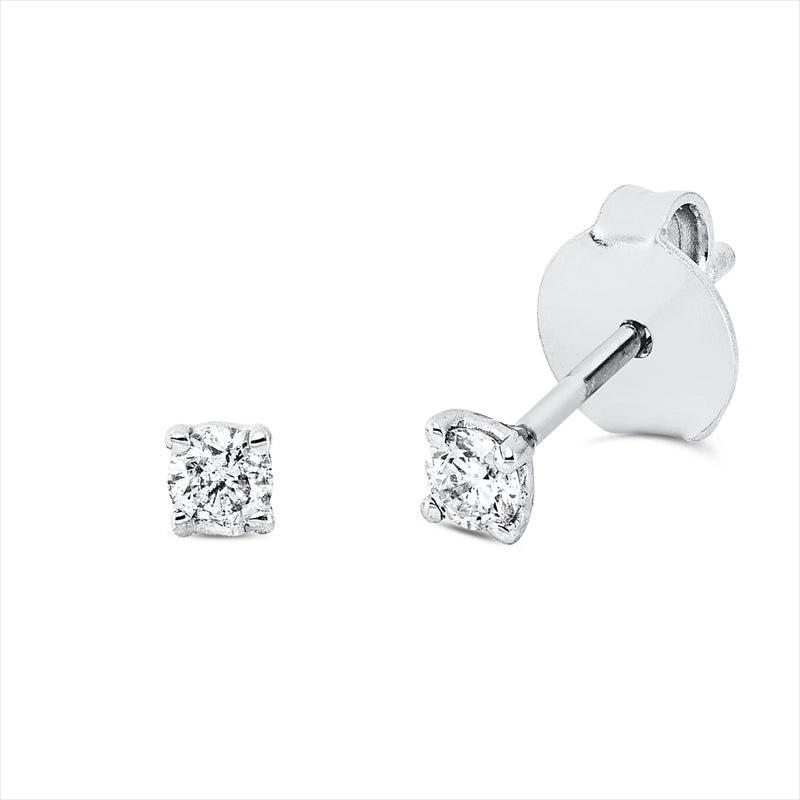 Ohrstecker 18 kt WG, 2 Brill. 0,16 ct, TW-si