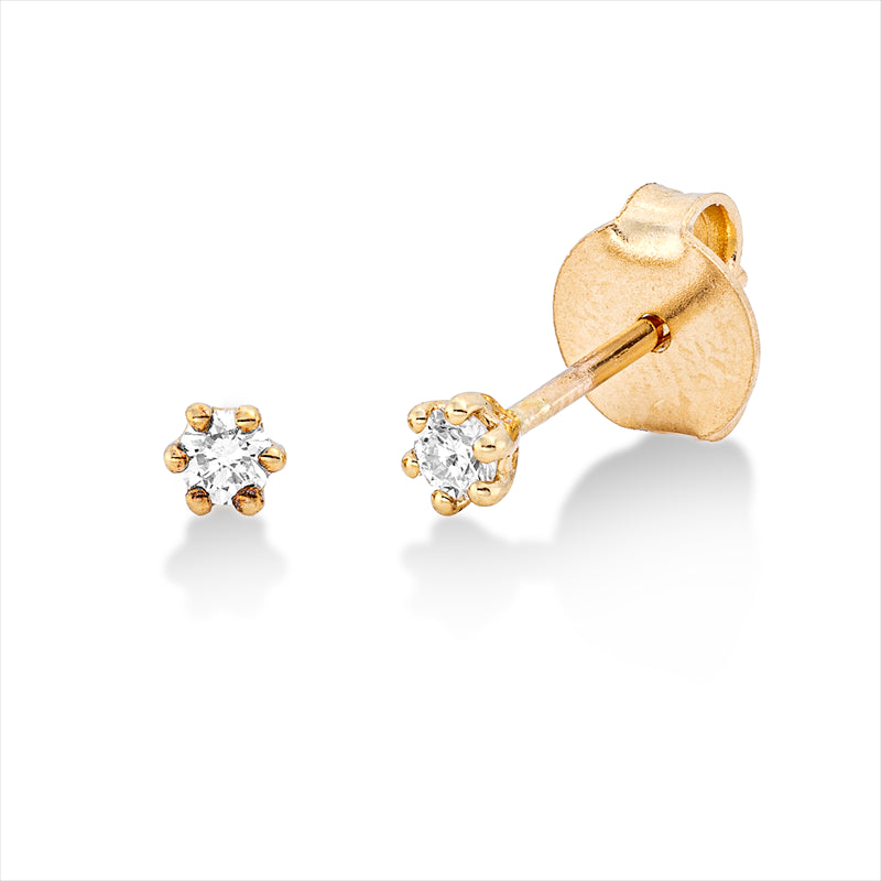 Ohrstecker 18 kt GG, 2 Brill. 0,10 ct, TW-si