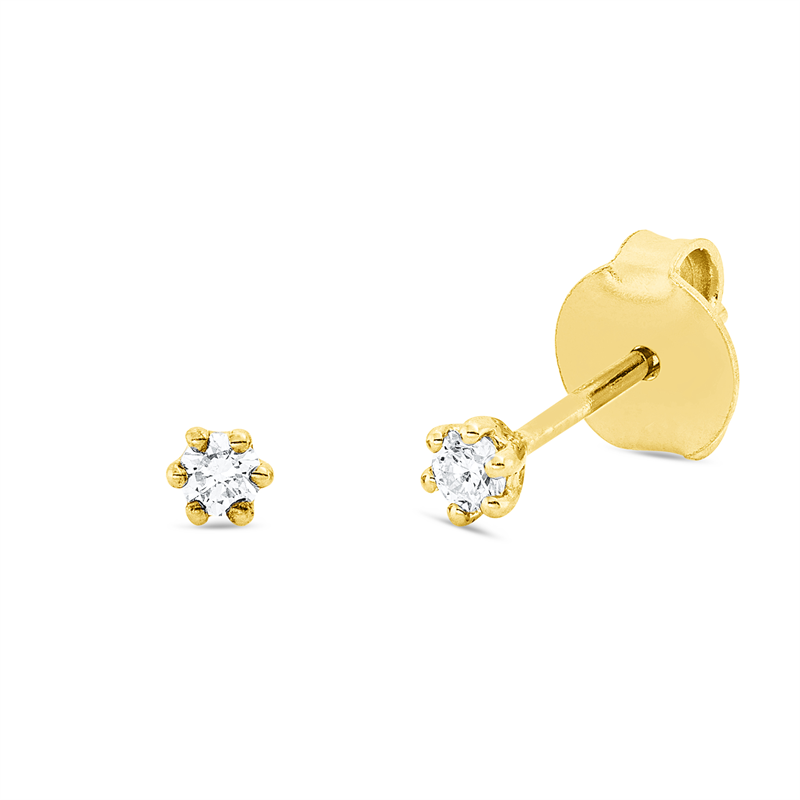 Ohrstecker 18 kt GG, 2 Brill. 0,10 ct, TW-si