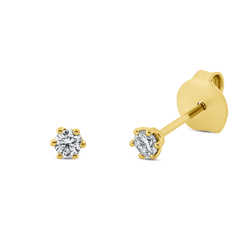 Ohrstecker 18 kt GG, 2 Brill. 0,17 ct, TW-si