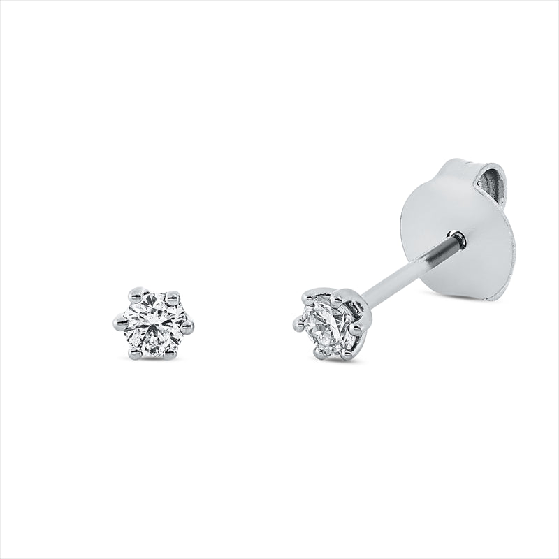 Ohrstecker 18 kt WG, 2 Brill. 0,16 ct, TW-si