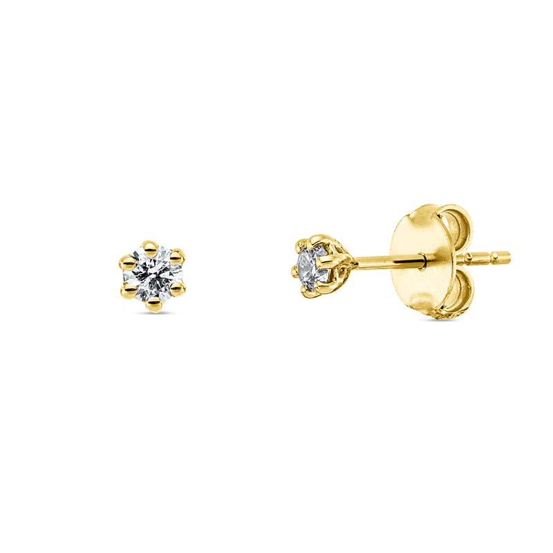 Ohrstecker 18 kt GG, 2 Brill. 0,19 ct, TW-si