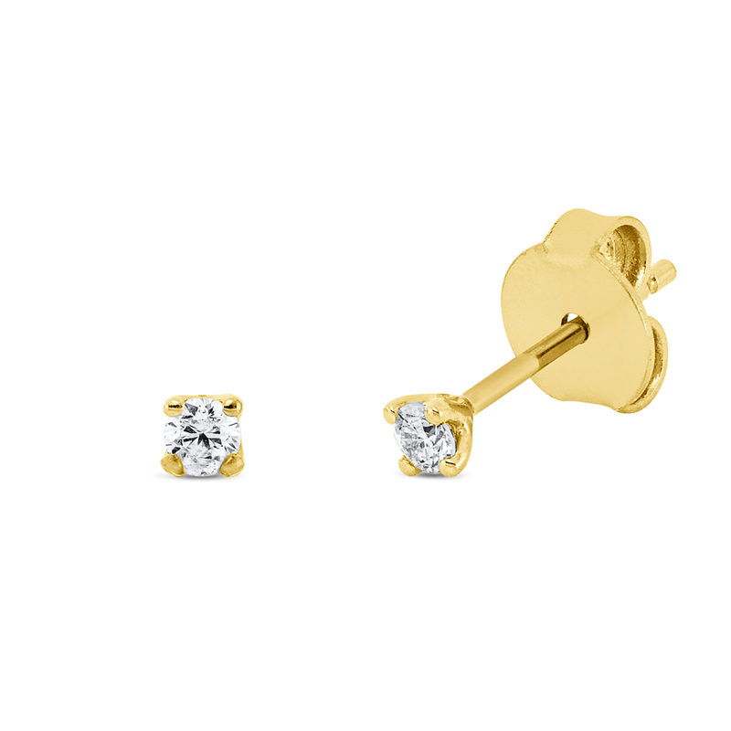 Ohrstecker 18 kt GG, 2 Brill. 0,11 ct, TW-si