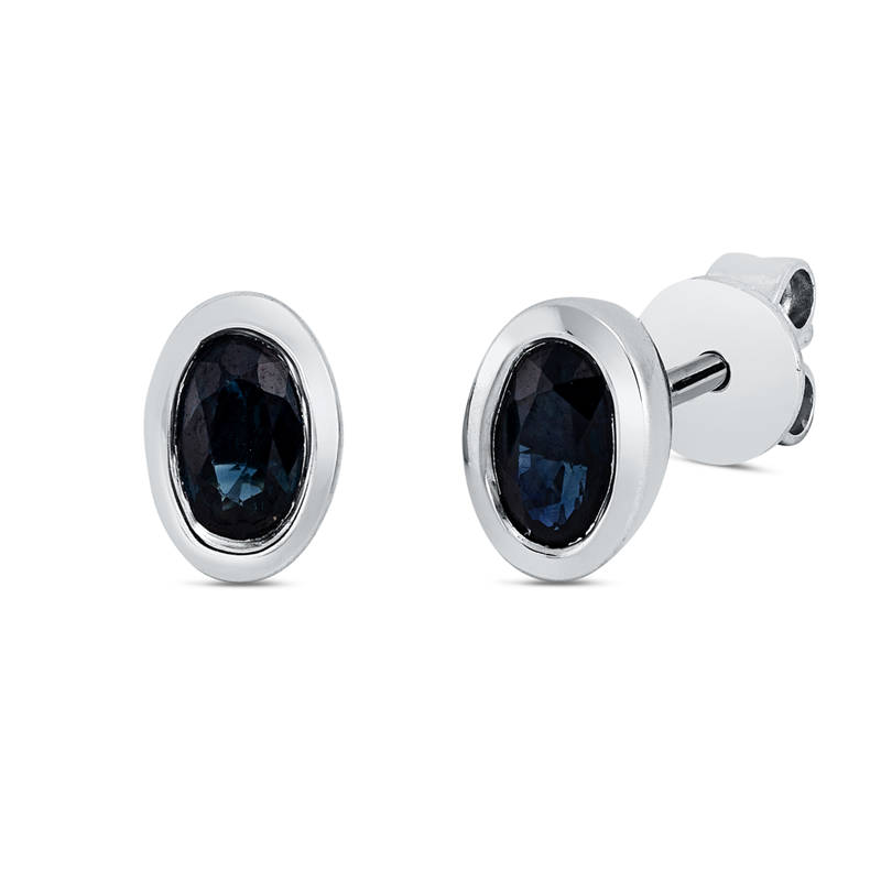 Ohrstecker 18 kt WG, 2 Saphire 0,61 ct blau