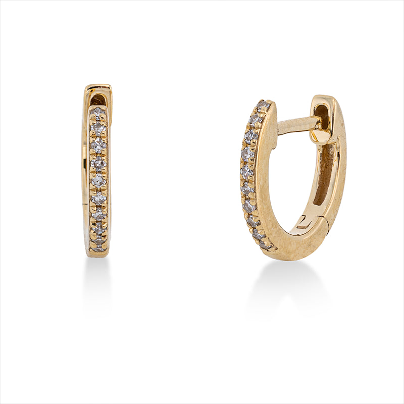 Creolen 18 kt GG, 20 Brill. 0,06 ct, TW-si