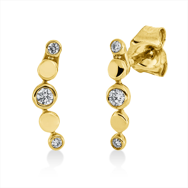 Ohrschmuck 18 kt GG, 6 Brill. 0,10 ct, TW-si
