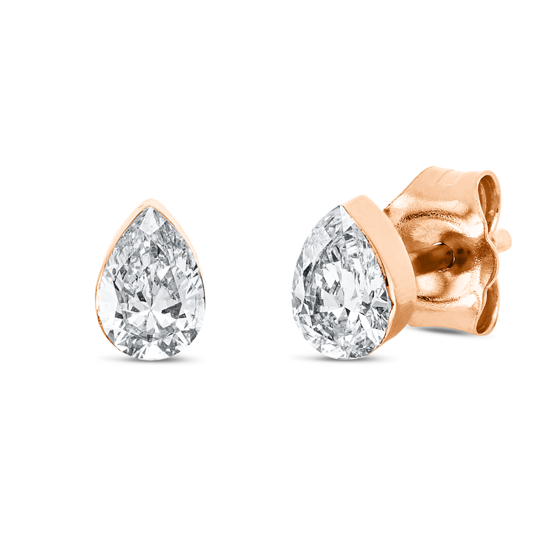 Ohrstecker 18 kt RG, 2 Tropfen 0,50 ct, TW-si