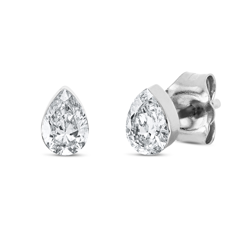 Ohrstecker 18 kt WG, 2 Tropfen 0,50 ct, TW-si