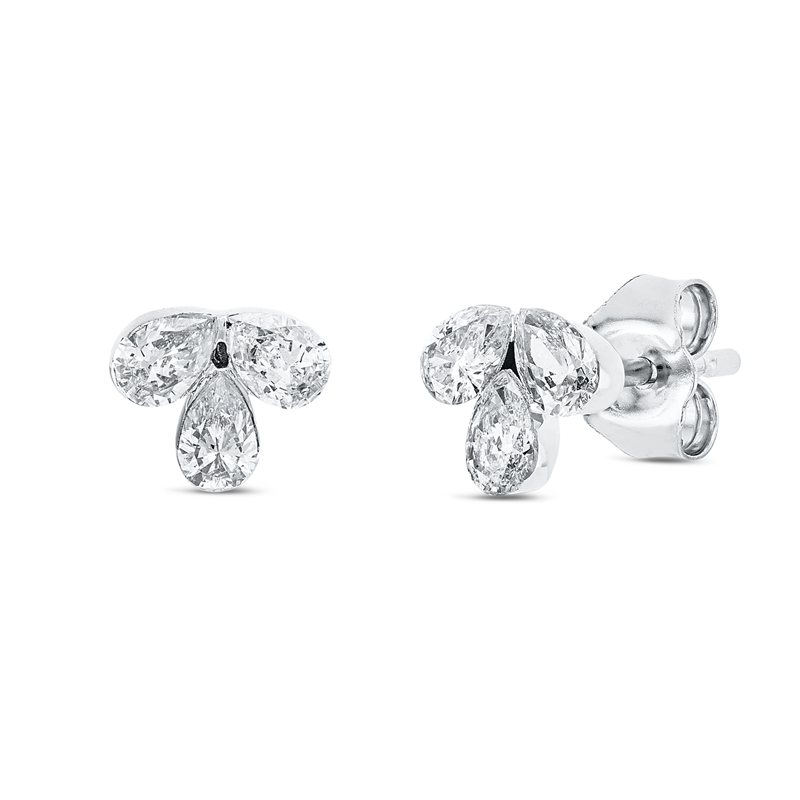 Ohrstecker 18 kt WG, 6 Tropfen 0,55 ct, TW-si