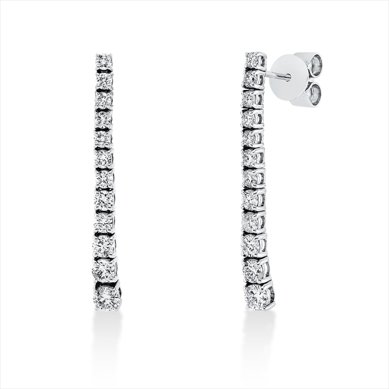 Ohrschmuck 18 kt WG, 4 Brill. 0,42 ct, TW-pi, 20 Brill. 0,72 ct, TW-pi