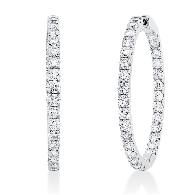 Creolen 14 kt WG, 60 Brill. 6,17 ct, TW-pi