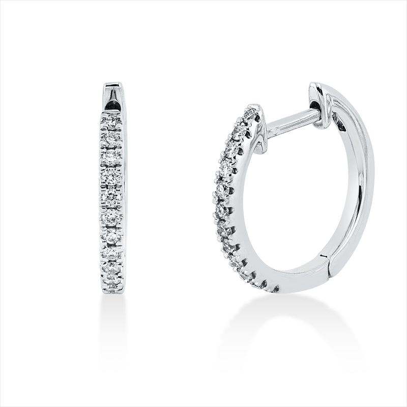 Creolen 18 kt WG, 30 Brill. 0,16 ct, TW-si