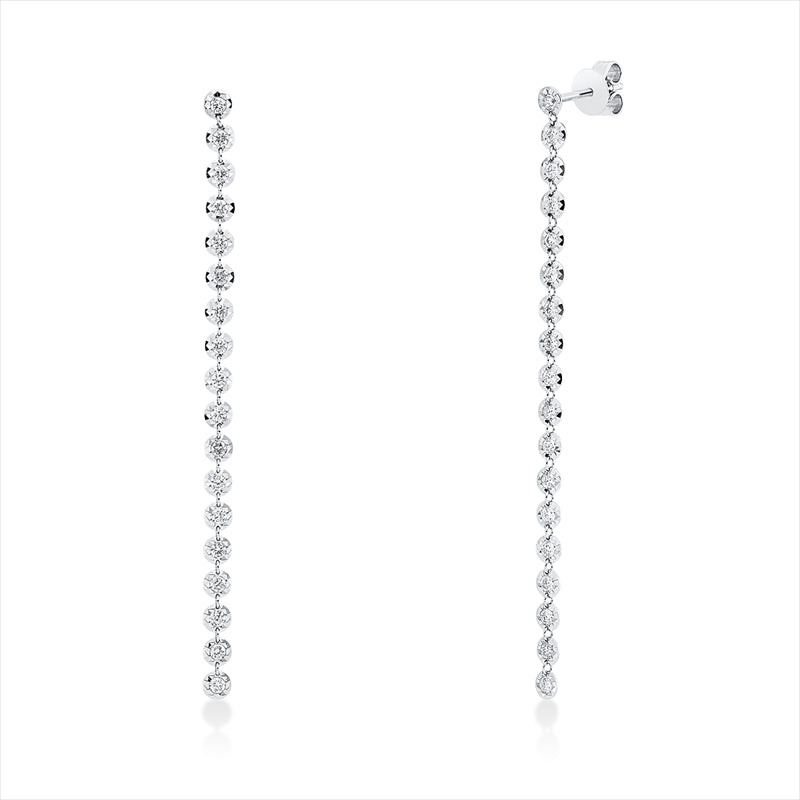 Ohrschmuck 14 kt WG, 36 Brill. 0,68 ct, TW-si
