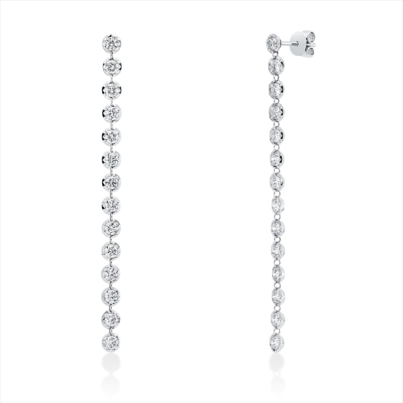 Ohrschmuck 14 kt WG, 28 Brill. 2,18 ct, TW-si